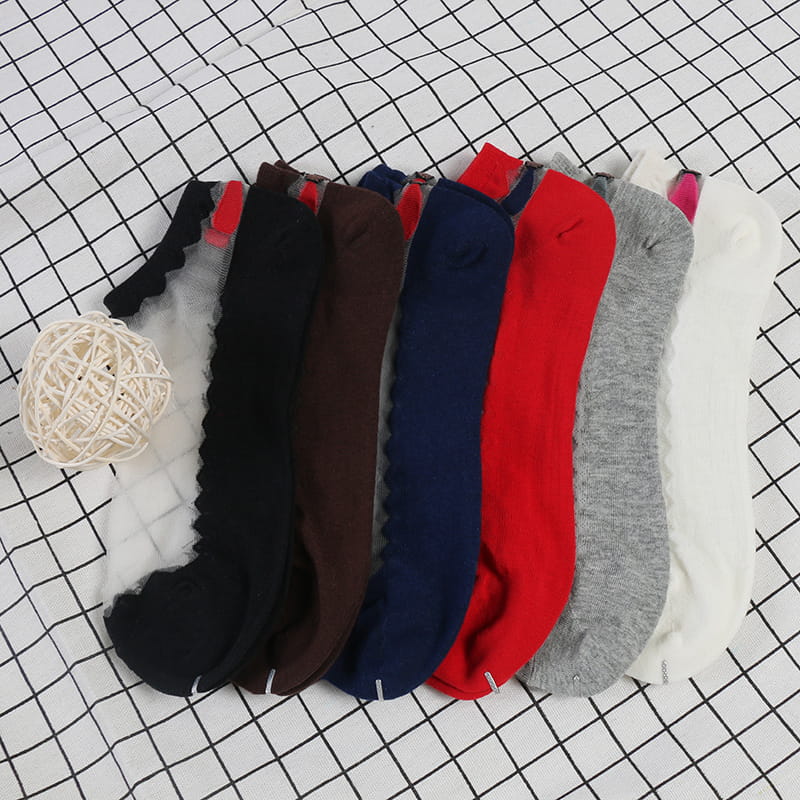 Mùa hè thắt nơ ren Lady Sock Factory Phụ nữ thoải mái trong suốt vớ lụa pha lê