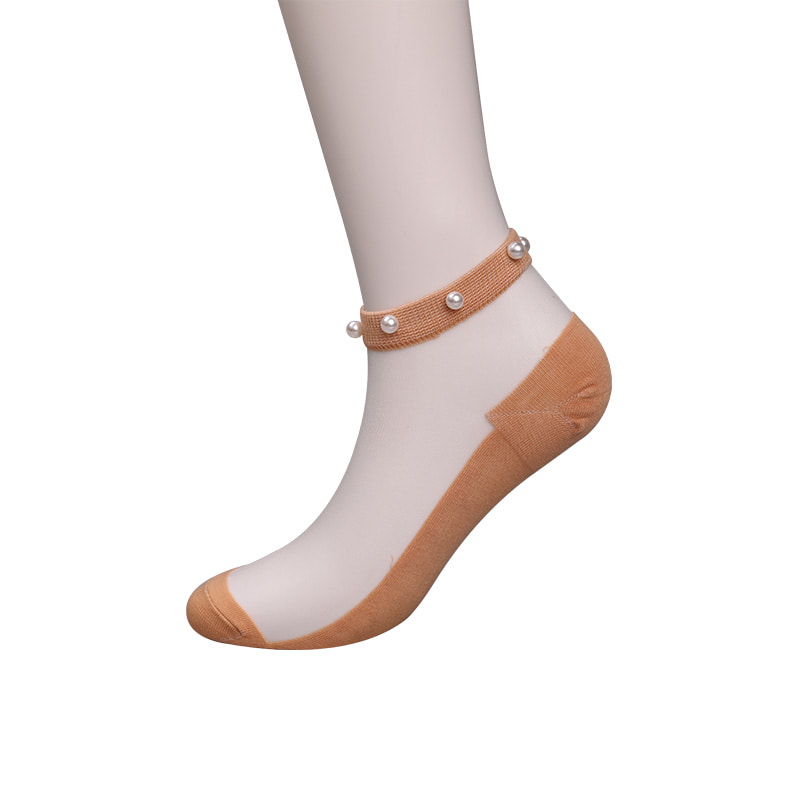 Thời Trang Nylon Trong Suốt Lụa Cotton Đáy Nữ Thuyền Tất Top Ngọc Trai Thủy Tinh Pha Lê Lụa Nữ Thuyền Tất WSD1288