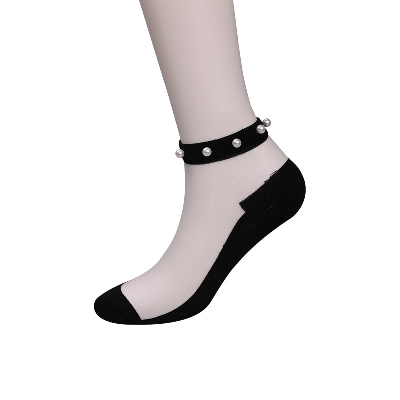 Thời Trang Nylon Trong Suốt Lụa Cotton Đáy Nữ Thuyền Tất Top Ngọc Trai Thủy Tinh Pha Lê Lụa Nữ Thuyền Tất WSD1288