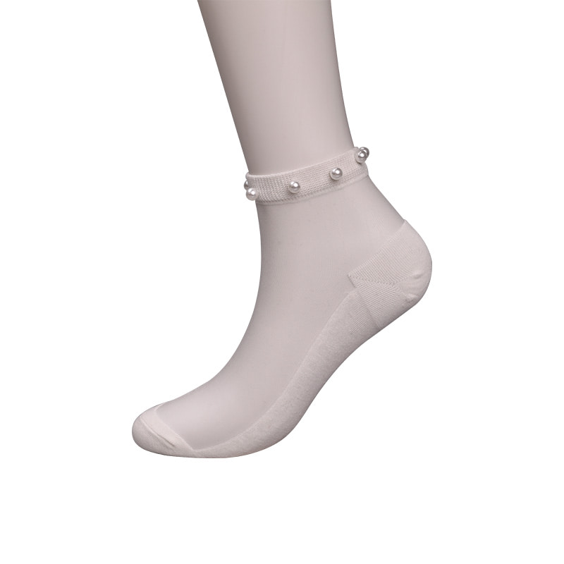 Thời Trang Nylon Trong Suốt Lụa Cotton Đáy Nữ Thuyền Tất Top Ngọc Trai Thủy Tinh Pha Lê Lụa Nữ Thuyền Tất WSD1288