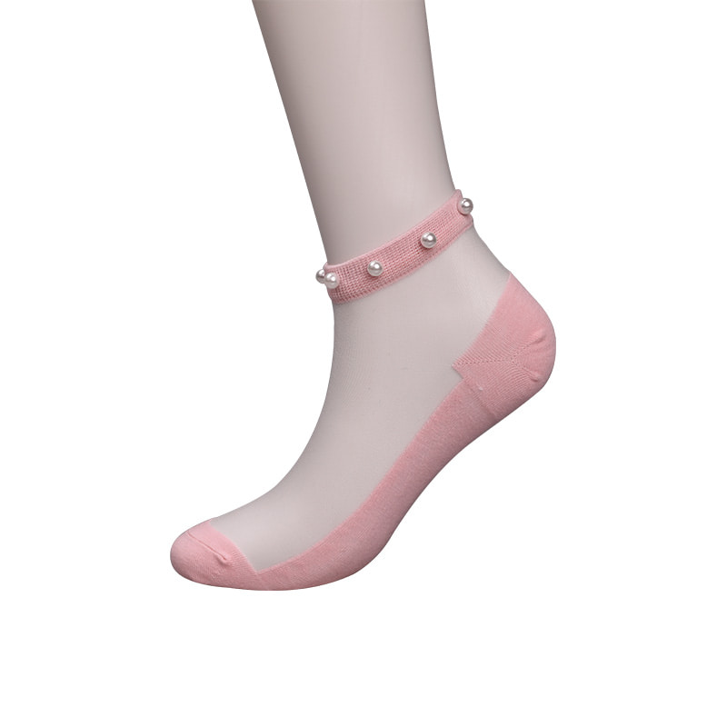 Thời Trang Nylon Trong Suốt Lụa Cotton Đáy Nữ Thuyền Tất Top Ngọc Trai Thủy Tinh Pha Lê Lụa Nữ Thuyền Tất WSD1288