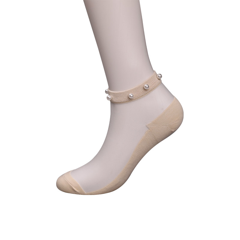 Thời Trang Nylon Trong Suốt Lụa Cotton Đáy Nữ Thuyền Tất Top Ngọc Trai Thủy Tinh Pha Lê Lụa Nữ Thuyền Tất WSD1288