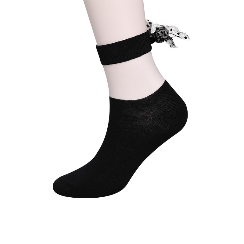 Kính thời trang lụa cotton đáy tất nữ đường may trong suốt lụa nơ nữ tất Pha Lê lụa nữ WSD1911