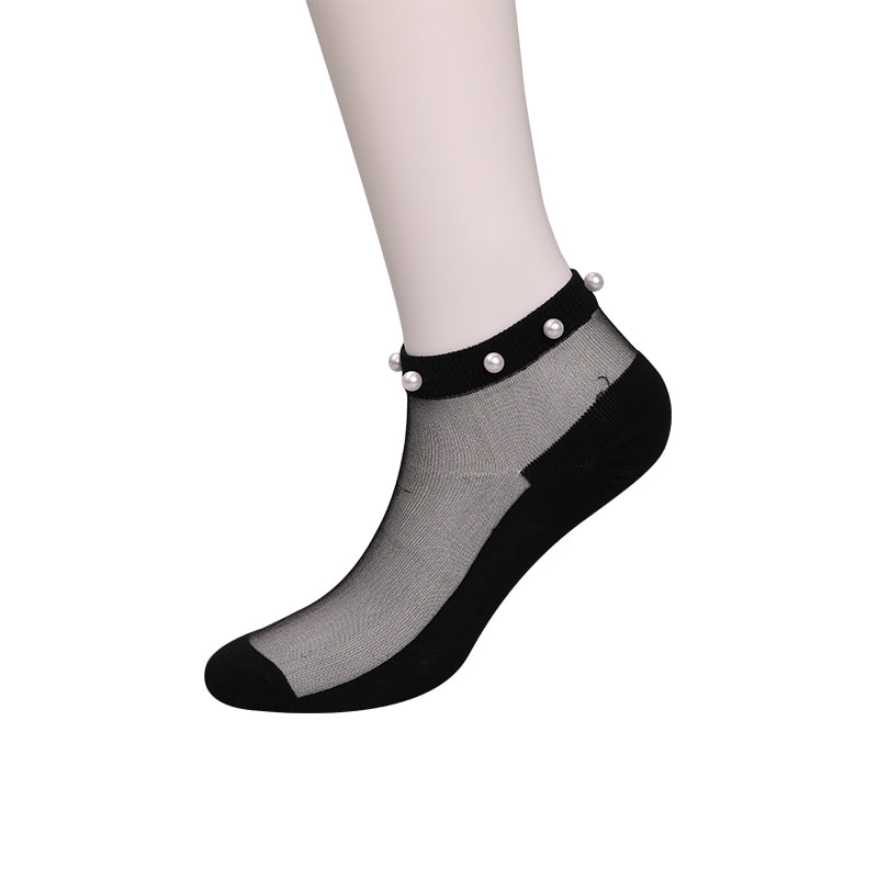 Thời Trang Nylon Trong Suốt Lụa Cotton Đáy Nữ Thuyền Tất Top Ngọc Trai Thủy Tinh Pha Lê Lụa Nữ Thuyền Tất WSD1288