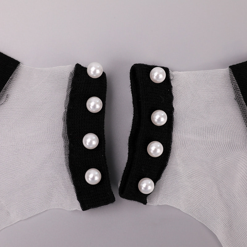 Thời Trang Nylon Trong Suốt Lụa Cotton Đáy Nữ Thuyền Tất Top Ngọc Trai Thủy Tinh Pha Lê Lụa Nữ Thuyền Tất WSD1288