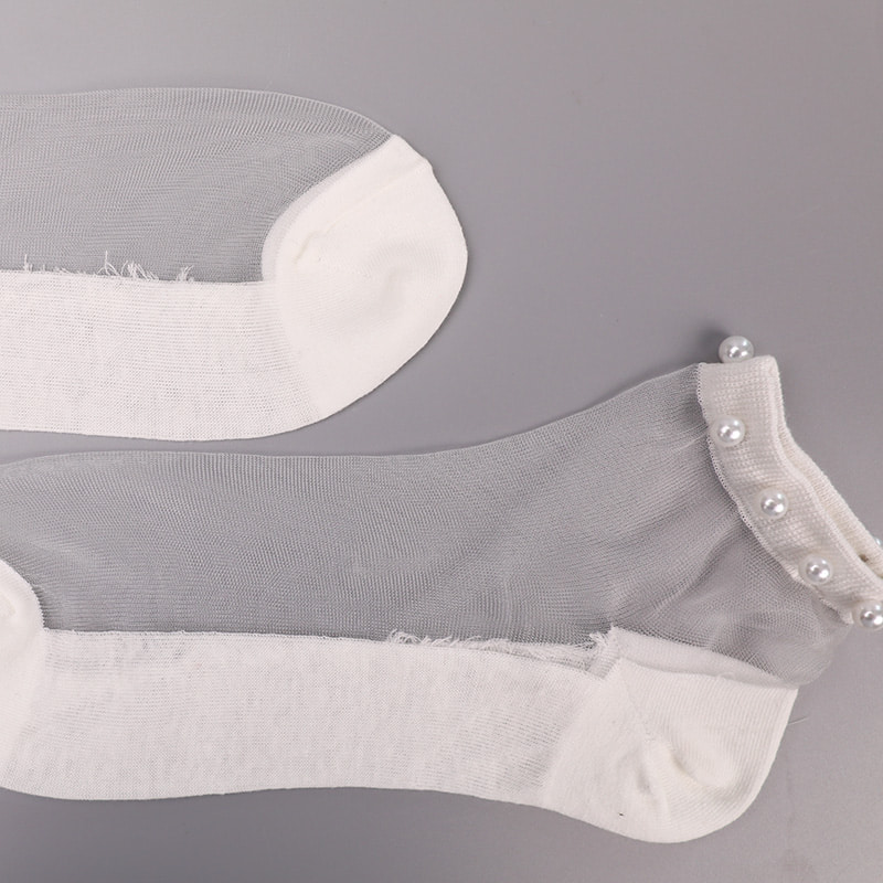 Thời Trang Nylon Trong Suốt Lụa Cotton Đáy Nữ Thuyền Tất Top Ngọc Trai Thủy Tinh Pha Lê Lụa Nữ Thuyền Tất WSD1288