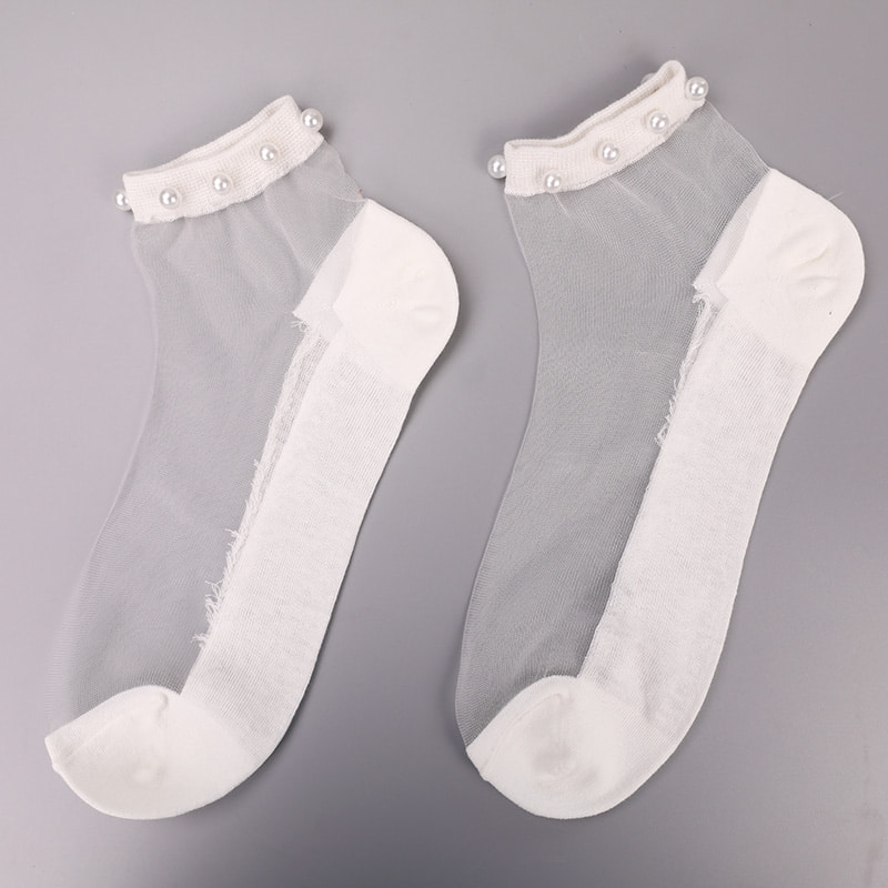 Thời Trang Nylon Trong Suốt Lụa Cotton Đáy Nữ Thuyền Tất Top Ngọc Trai Thủy Tinh Pha Lê Lụa Nữ Thuyền Tất WSD1288