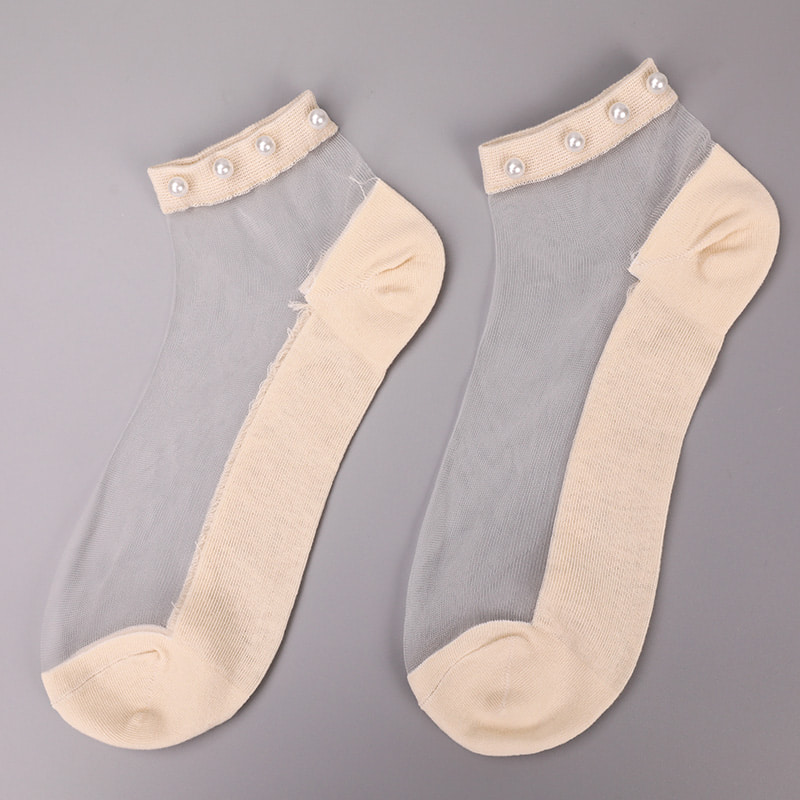 Thời Trang Nylon Trong Suốt Lụa Cotton Đáy Nữ Thuyền Tất Top Ngọc Trai Thủy Tinh Pha Lê Lụa Nữ Thuyền Tất WSD1288