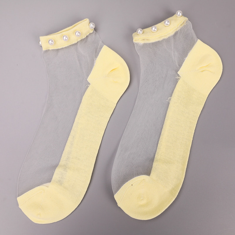Thời Trang Nylon Trong Suốt Lụa Cotton Đáy Nữ Thuyền Tất Top Ngọc Trai Thủy Tinh Pha Lê Lụa Nữ Thuyền Tất WSD1288