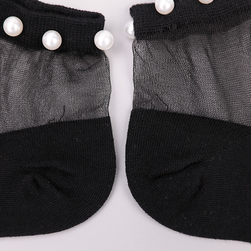 Thời Trang Nylon Trong Suốt Lụa Cotton Đáy Nữ Thuyền Tất Top Ngọc Trai Thủy Tinh Pha Lê Lụa Nữ Thuyền Tất WSD1288