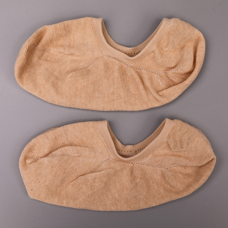 Tất nữ cotton màu tự nhiên, lưới, khâu tay vô hình WSD1401