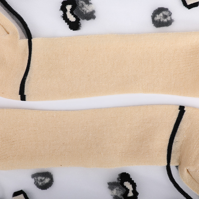 Tất nữ nylon lụa trong suốt thời trang đế cotton họa tiết da báo hoa trong suốt lụa nữ Tất lụa nữ pha lê WSD1939