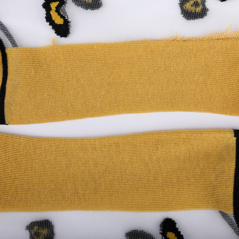 Tất nữ nylon lụa trong suốt thời trang đế cotton họa tiết da báo hoa trong suốt lụa nữ Tất lụa nữ pha lê WSD1939