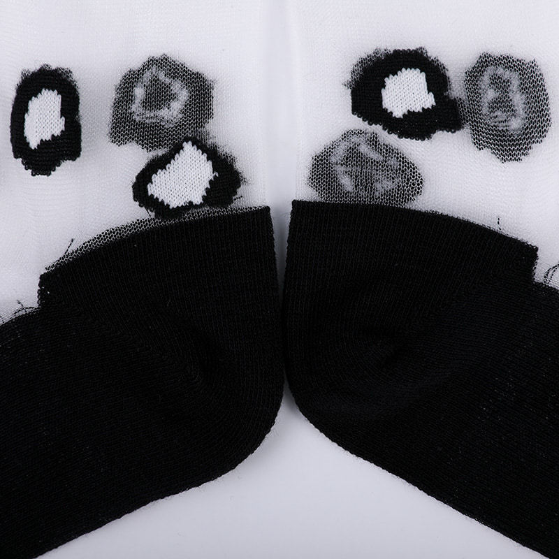 Tất nữ nylon lụa trong suốt thời trang đế cotton họa tiết da báo hoa trong suốt lụa nữ Tất lụa nữ pha lê WSD1939