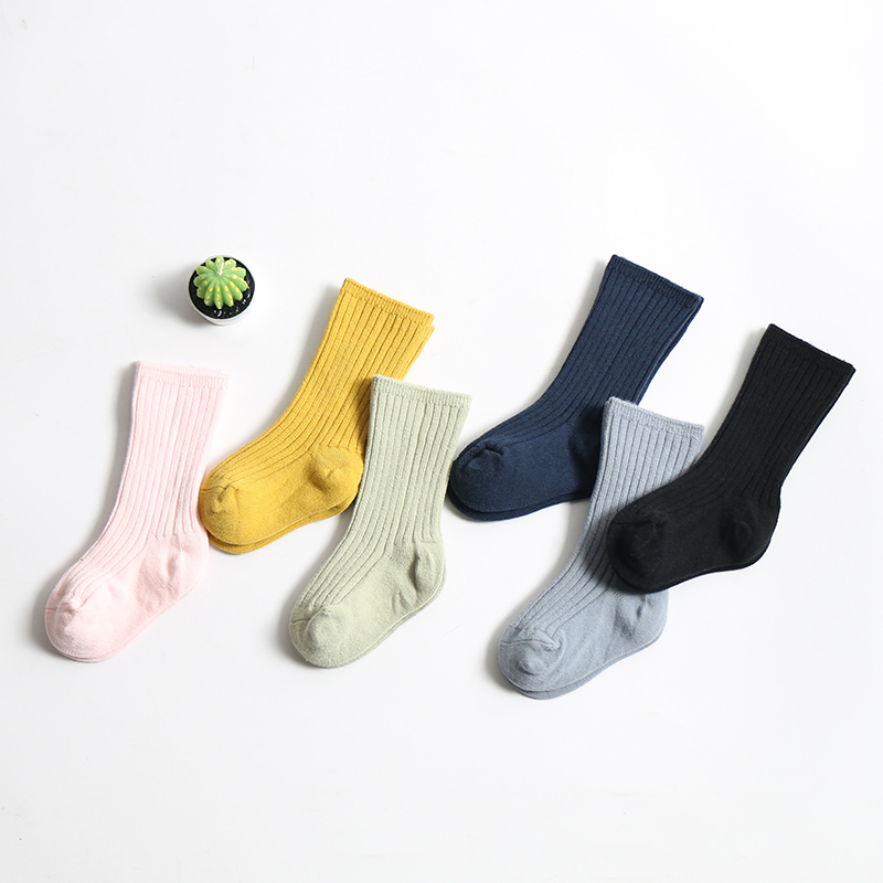 Thời trang Casual Soft Combed Cotton thoáng khí dài Ruffle Kids Socks Pack